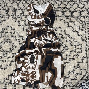 Brown and Black Patterned Maxi Dress